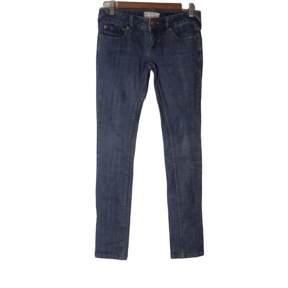 Free‎ People Skinny Fit Denim Blue Jeans Waist Size 25 - Picture 2 of 6